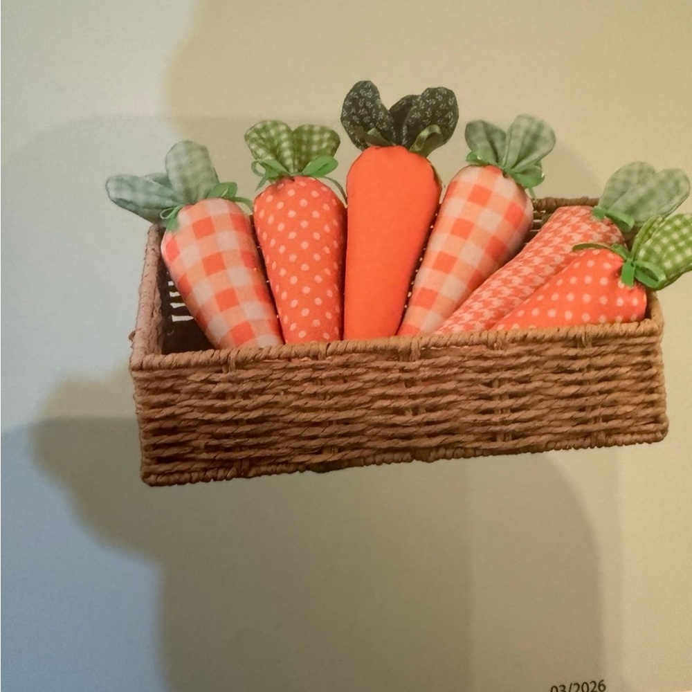 2pks of Kirkton House Fabric Carrot Basket Filler -solid & striped